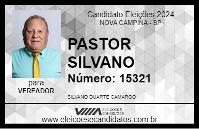 Candidato PASTOR SILVANO 2024 - NOVA CAMPINA - Eleições