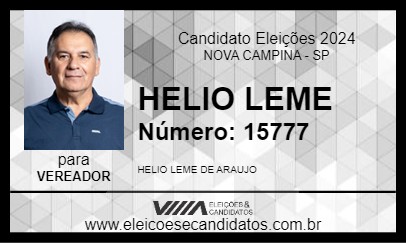 Candidato HELIO LEME 2024 - NOVA CAMPINA - Eleições