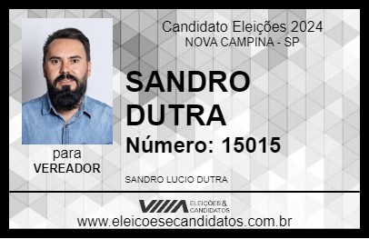 Candidato SANDRO DUTRA 2024 - NOVA CAMPINA - Eleições