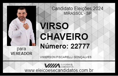 Candidato VIRSO CHAVEIRO 2024 - MIRASSOL - Eleições