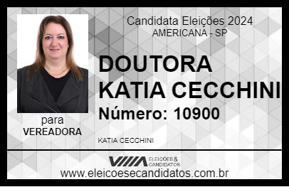 Candidato DOUTORA KATIA CECCHINI 2024 - AMERICANA - Eleições