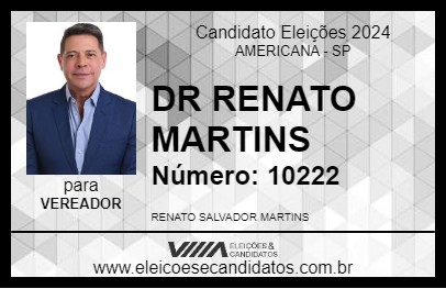 Candidato DR RENATO MARTINS 2024 - AMERICANA - Eleições