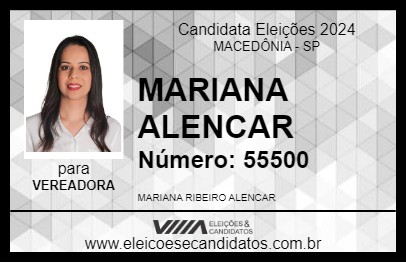 Candidato MARIANA ALENCAR 2024 - MACEDÔNIA - Eleições