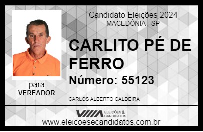 Candidato CARLITO PÉ DE FERRO 2024 - MACEDÔNIA - Eleições