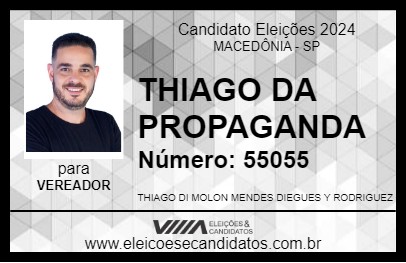 Candidato THIAGO DA PROPAGANDA 2024 - MACEDÔNIA - Eleições