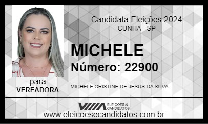 Candidato MICHELE 2024 - CUNHA - Eleições