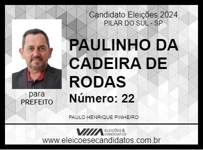 Candidato PAULINHO DA CADEIRA DE RODAS 2024 - PILAR DO SUL - Eleições