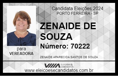 Candidato ZENAIDE DE SOUZA 2024 - PORTO FERREIRA - Eleições