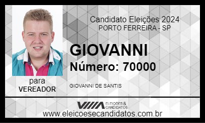 Candidato GIOVANNI 2024 - PORTO FERREIRA - Eleições