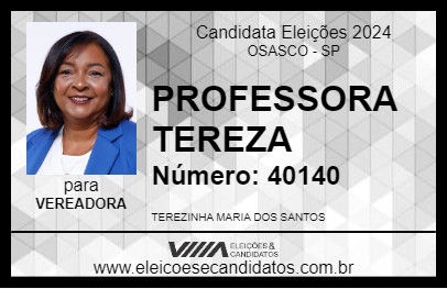 Candidato PROFESSORA TEREZA 2024 - OSASCO - Eleições