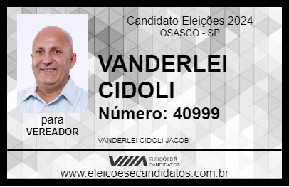 Candidato VANDERLEI CIDOLI 2024 - OSASCO - Eleições