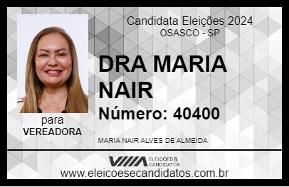 Candidato DRA MARIA NAIR 2024 - OSASCO - Eleições