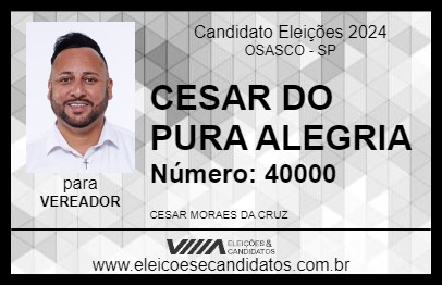 Candidato CESAR DO PURA ALEGRIA 2024 - OSASCO - Eleições