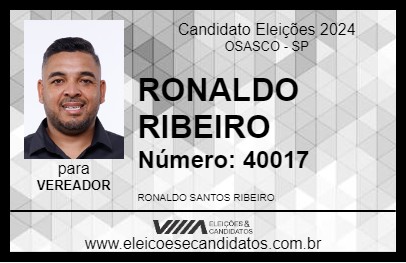 Candidato RONALDO RIBEIRO 2024 - OSASCO - Eleições