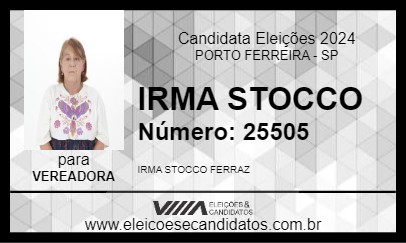 Candidato IRMA STOCCO 2024 - PORTO FERREIRA - Eleições