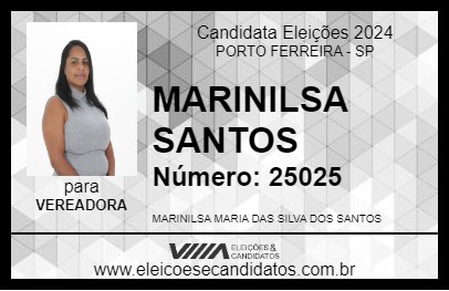 Candidato MARINILSA SANTOS 2024 - PORTO FERREIRA - Eleições