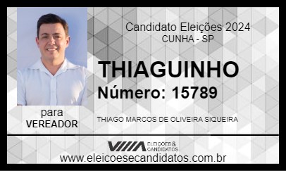 Candidato THIAGUINHO 2024 - CUNHA - Eleições