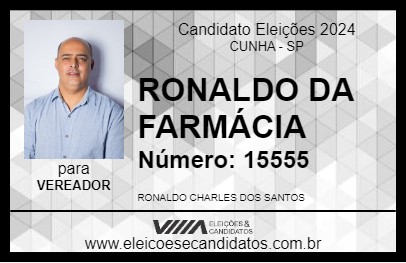 Candidato RONALDO DA FARMÁCIA 2024 - CUNHA - Eleições