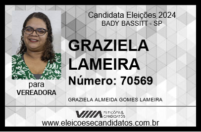 Candidato GRAZIELA LAMEIRA 2024 - BADY BASSITT - Eleições