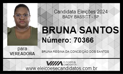 Candidato BRUNA SANTOS 2024 - BADY BASSITT - Eleições