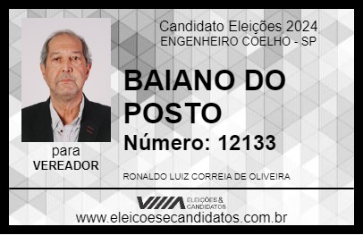 Candidato BAIANO DO POSTO 2024 - ENGENHEIRO COELHO - Eleições