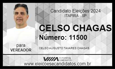 Candidato CELSO CHAGAS 2024 - ITAPIRA - Eleições