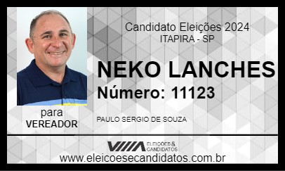 Candidato NEKO LANCHES 2024 - ITAPIRA - Eleições