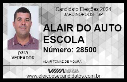 Candidato ALAIR DO AUTO ESCOLA 2024 - JARDINÓPOLIS - Eleições