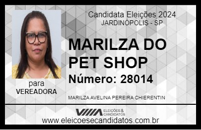 Candidato MARILZA DO PET SHOP 2024 - JARDINÓPOLIS - Eleições