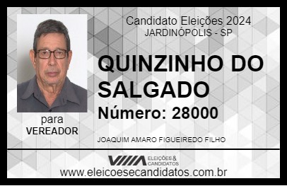 Candidato QUINZINHO DO SALGADO 2024 - JARDINÓPOLIS - Eleições