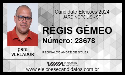 Candidato RÉGIS GÊMEO 2024 - JARDINÓPOLIS - Eleições