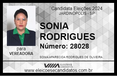 Candidato SONIA RODRIGUES 2024 - JARDINÓPOLIS - Eleições