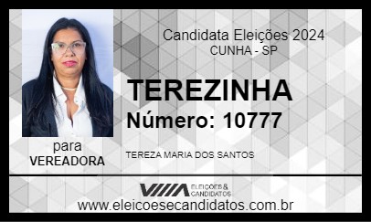 Candidato TEREZINHA 2024 - CUNHA - Eleições