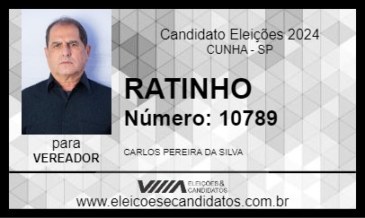 Candidato RATINHO 2024 - CUNHA - Eleições