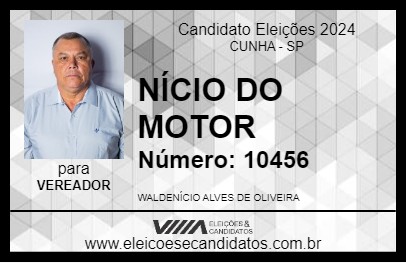 Candidato NÍCIO DO MOTOR 2024 - CUNHA - Eleições