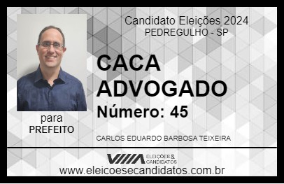 Candidato CACA ADVOGADO 2024 - PEDREGULHO - Eleições