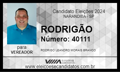 Candidato RODRIGÃO 2024 - NARANDIBA - Eleições