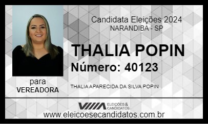 Candidato THALIA POPIN 2024 - NARANDIBA - Eleições