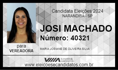 Candidato JOSI MACHADO 2024 - NARANDIBA - Eleições