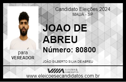 Candidato JOAO DE ABREU 2024 - MAUÁ - Eleições