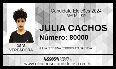 Candidato JULIA CACHOS 2024 - MAUÁ - Eleições