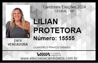 Candidato LILIAN PROTETORA 2024 - CEDRAL - Eleições