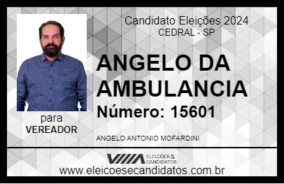 Candidato ANGELO DA AMBULANCIA 2024 - CEDRAL - Eleições