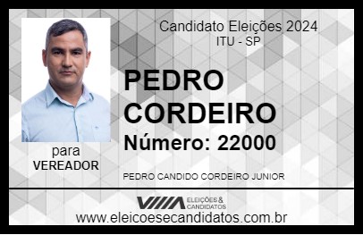 Candidato PEDRO CORDEIRO 2024 - ITU - Eleições