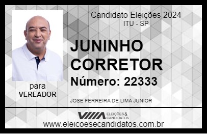 Candidato JUNINHO CORRETOR 2024 - ITU - Eleições