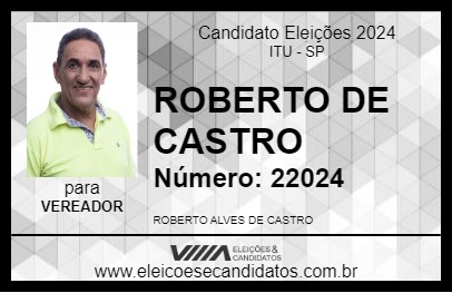 Candidato ROBERTO DE CASTRO 2024 - ITU - Eleições