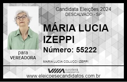 Candidato MÁRIA LUCIA IZEPPI 2024 - DESCALVADO - Eleições