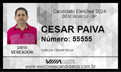 Candidato CESAR PAIVA 2024 - DESCALVADO - Eleições