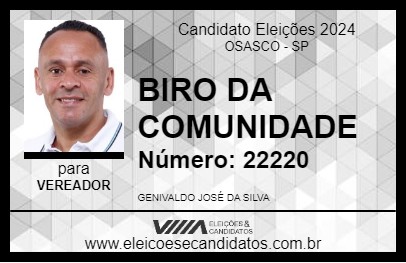 Candidato BIRO DA COMUNIDADE OZ 2024 - OSASCO - Eleições