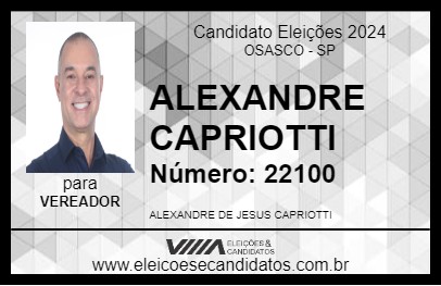 Candidato ALEXANDRE CAPRIOTTI 2024 - OSASCO - Eleições